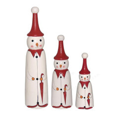 Wood Standing White Santa Claus Set of 3