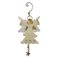 Metal Dancing White Angel Ornament 20 cm