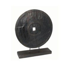 Wooden Round With Stand Dark Brown 60 cm