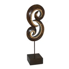 Wooden Abstract Antique Brown With Stand 55 cm