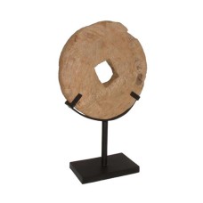 Teak Root Coin Natural Antique With Stand 70 cm