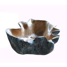 Reclaimed Teak Green Wash Bowl Irregular Shape 40 cm