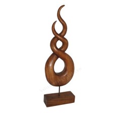 Wooden Brown Abstract Twisted With Stand 70 cm
