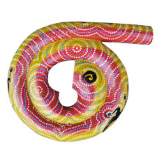 Spiral Didgeridoo Yellow Red Gecko 35 cm