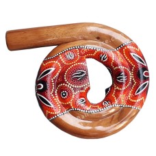 Spiral Didgeridoo Brown Orange White Dots 35 cm