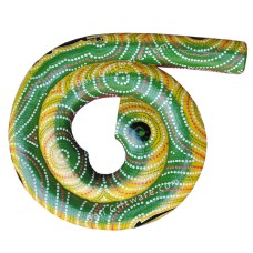 Spiral Didgeridoo Yellow Green Black Gecko 35 cm