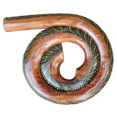 Wooden Spiral Didgeridoo Red Yellow Green 35 cm