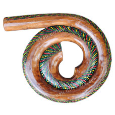 Wood Spiral Didgeridoo Yellow Green 35 cm