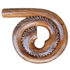 Wooden Spiral Didgeridoo Brown Orange Red 35 cm
