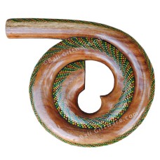 Spiral Didgeridoo Painted Green Orange Yellow 35 cm