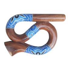 Turquoise Blue White Dots S-shaped Didgeridoo 40 cm