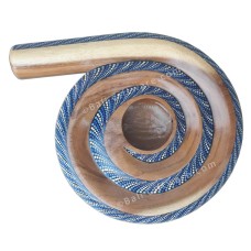 Turquoise Blue White Dots Spiral Didgeridoo 35 cm