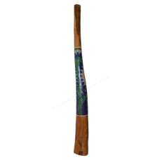 Wood Didgeridoo Green Leaves Motif 130 cm