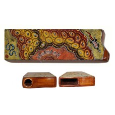 Wooden Compact Travel Didgeridoo Aborigine Painted 57 cm