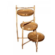 Rattan Light Brown Baskets Display Stand 65 cm
