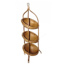 Rattan Light Brown Baskets Display Stand 145 cm
