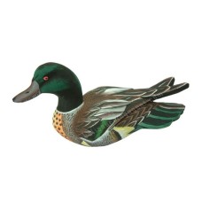 Wooden Green Grey Mallard Duck 25 cm