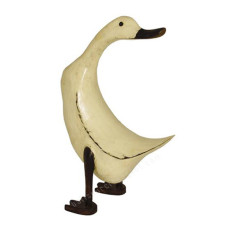 Wood Duck Look Back Antique White 40 cm
