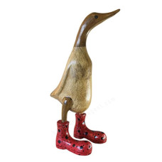 Wood Natural Brown Duck Pink Boots 30 cm