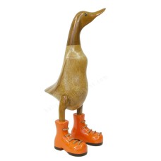 Wooden Natural Brown Duck Orange Boots 25 cm
