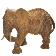 Wooden Carved Walking Elephant Statue