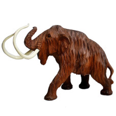 Long Trunk Elephant Wood Statue