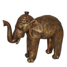 Wooden Antique Gold Walking Elephant
