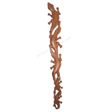 Wooden Gecko Family Natural Brown 90 cm 