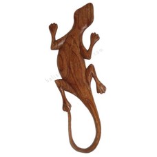 Wooden Gecko Natural Brown 50 cm 