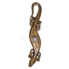 Wooden Gecko Antique Gold Flower Motif 80 cm 