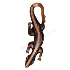 Wooden Gecko Antique Brown Painted 50 cm 