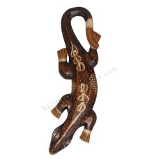 Wooden Gecko Antique Brown Painted 50 cm