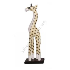 Wooden Giraffe Natural With Dots On Base 50 cm