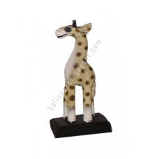 Wooden Giraffe Natural With Dots On Base 20 cm