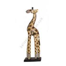 Wooden Giraffe Natural Burnt On Base 50 cm