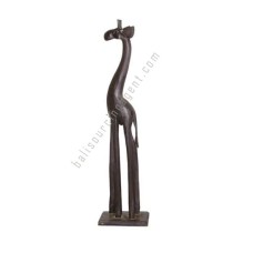 Wooden Giraffe Black Antique On Base 80 cm