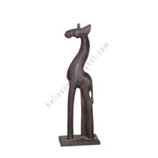 Wooden Giraffe Black Antique On Base 50 cm