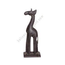 Wooden Giraffe Black Antique On Base 30 cm 