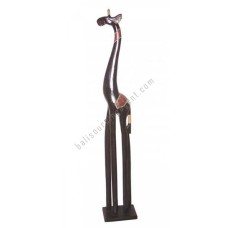 Wooden Giraffe Black With Rope On Base 180 cm
