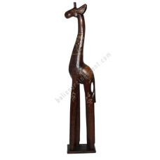 Carved Giraffe Brown Gold Painting 60 cm