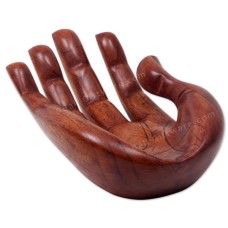 Brown Wooden Carved Right Hand Bowl 30 cm
