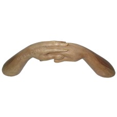 Natural Wooden Two Hands Crossed Sculpture 42 cm