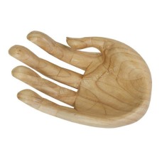 Natural Wooden Carved Right Hand Bowl 21 cm