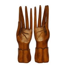 Brown Wooden Pair Of Hands Jewelry Stand 30 cm