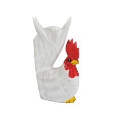 Wooden White Red Chicken 30 cm