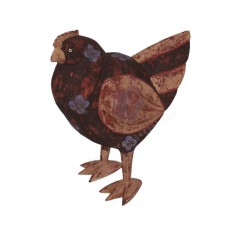 Wooden Antique Brown Standing Chicken 25 cm