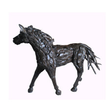 Reclaimed Teak Walking Horse Black 210 cm