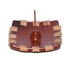 Square Terracotta Tamarind Color Incense Holder 11 cm