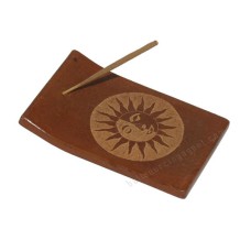 Terracotta Incense Holder Sun Motif 12 cm
