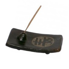 Black Terracotta Incense Holder Long Life Symbol 13 cm